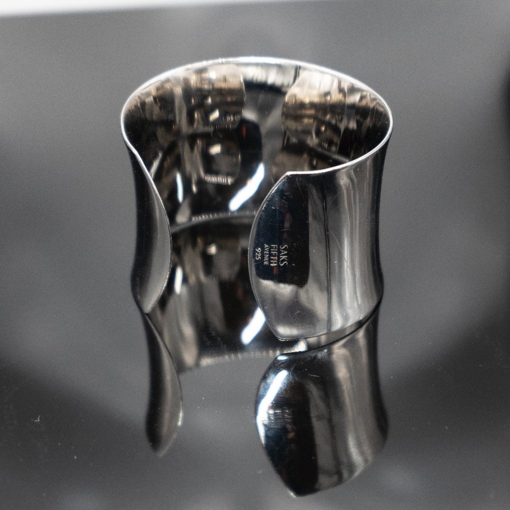 Saks Fifth Avenue Extra Wide Sterling Silver Cuff Bracelet